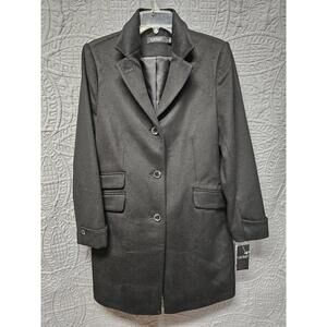 Lauren Ralph Lauren Women's Single Breasted‎ Reefer Coat Size 10 Black